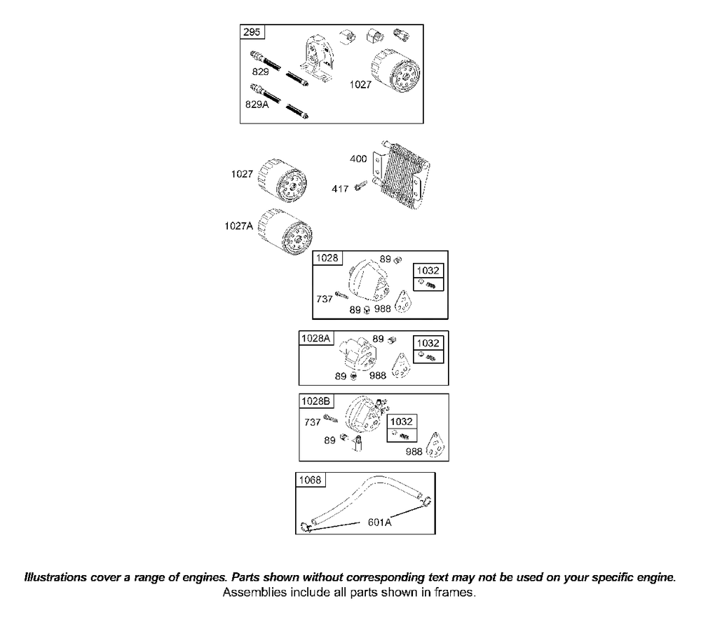 Oil Diagram and Parts List for 422707-1520-XX  Briggs and Stratton Engine